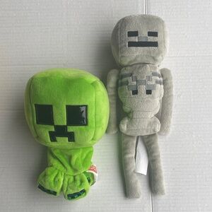 Minecraft creeper and skeleton Plush Toy Set